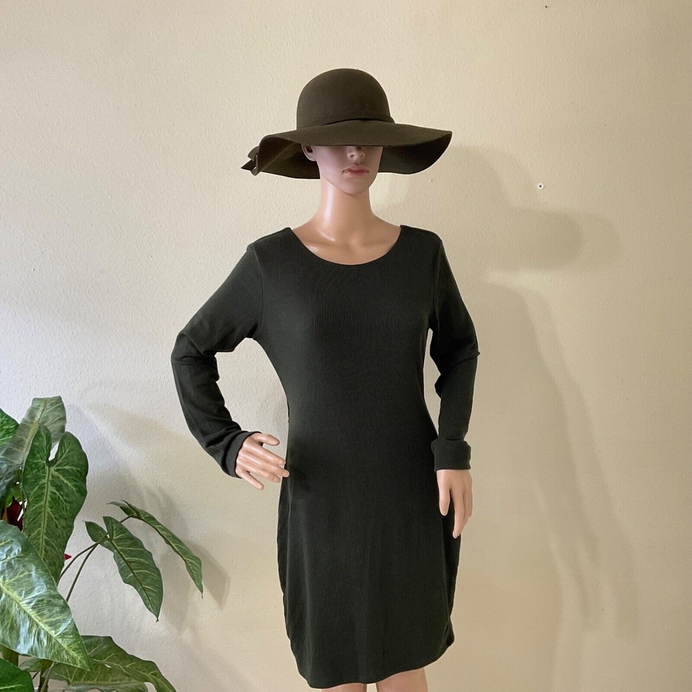 NWT Lulus Midi knit Dress women Size XL green v-neck cut out back w knot lined